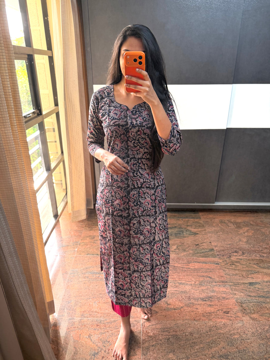 Dark Grey Kalamkari Co-Ords