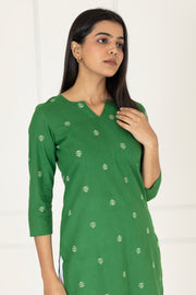 Green Handwoven Kurta