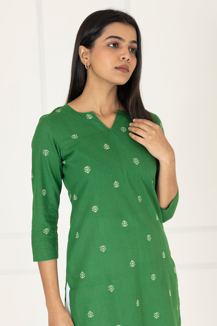Green Handwoven Kurta