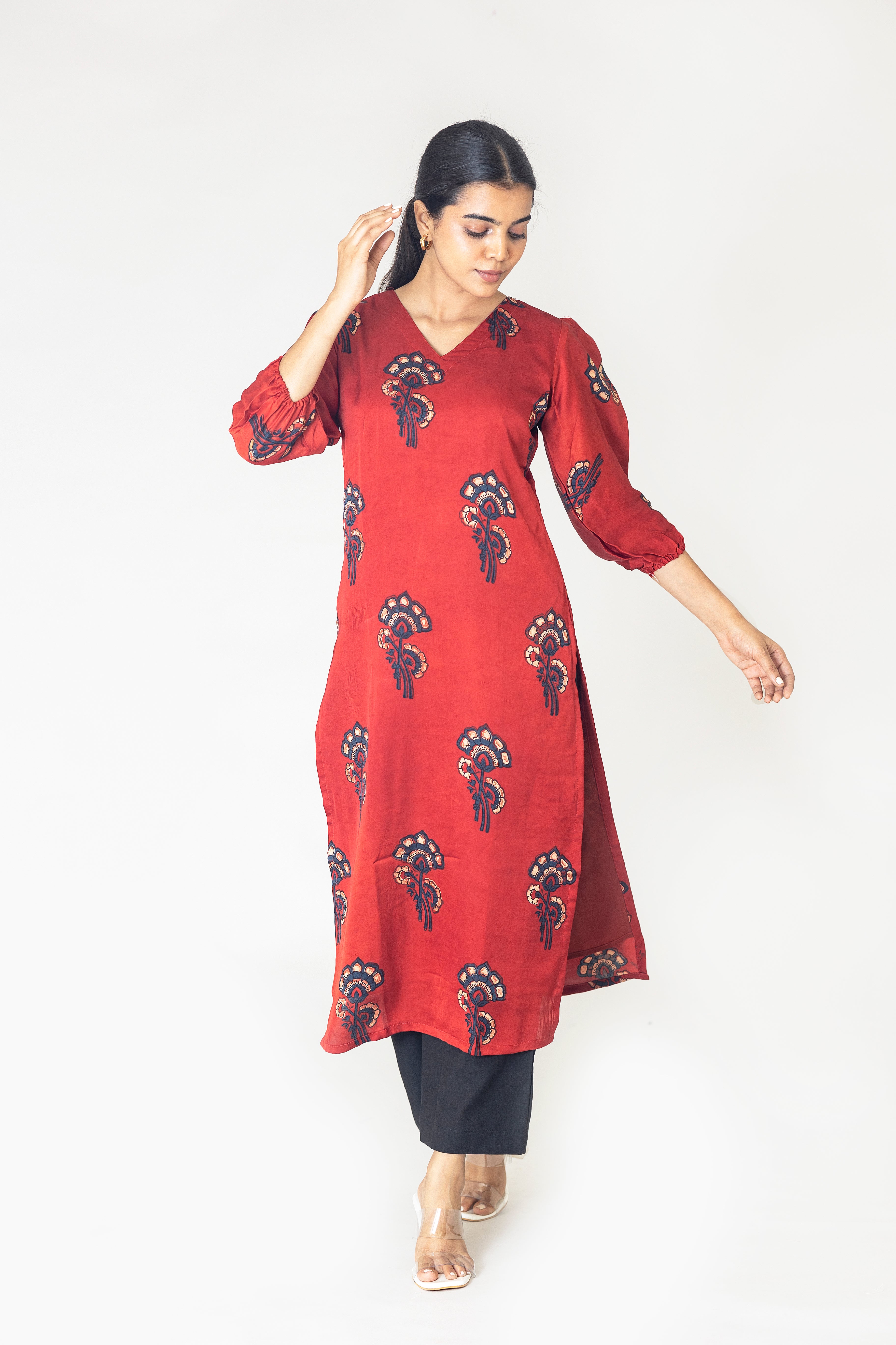 Brick Red Modal Kurta
