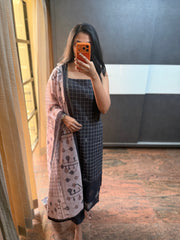 Black Linen Cotton Suit Set