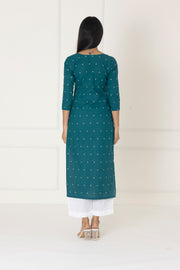 Sea Blue Handloom Kurta