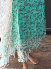 Blue Floral Kota Set