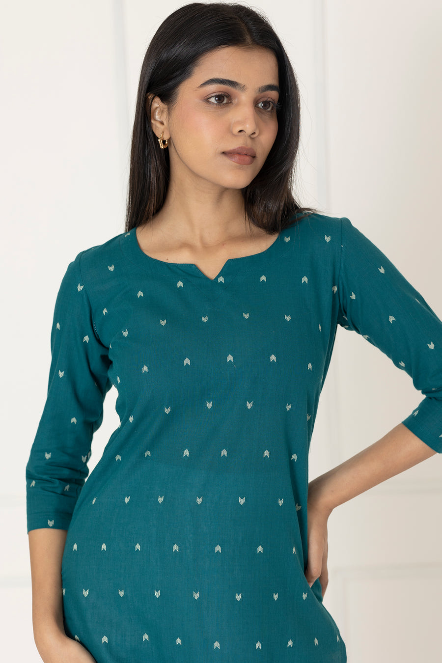 Sea Blue Handloom Kurta