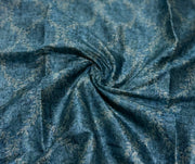 Blue Raw Silk Top With Dupatta