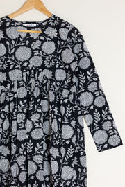 Black Floral Alia Cut Kurta