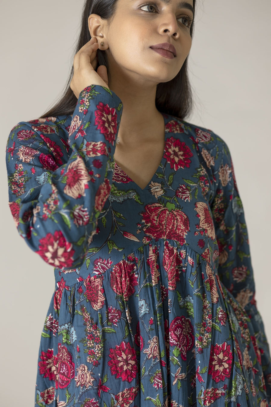 Blue Alia Cut Kurta