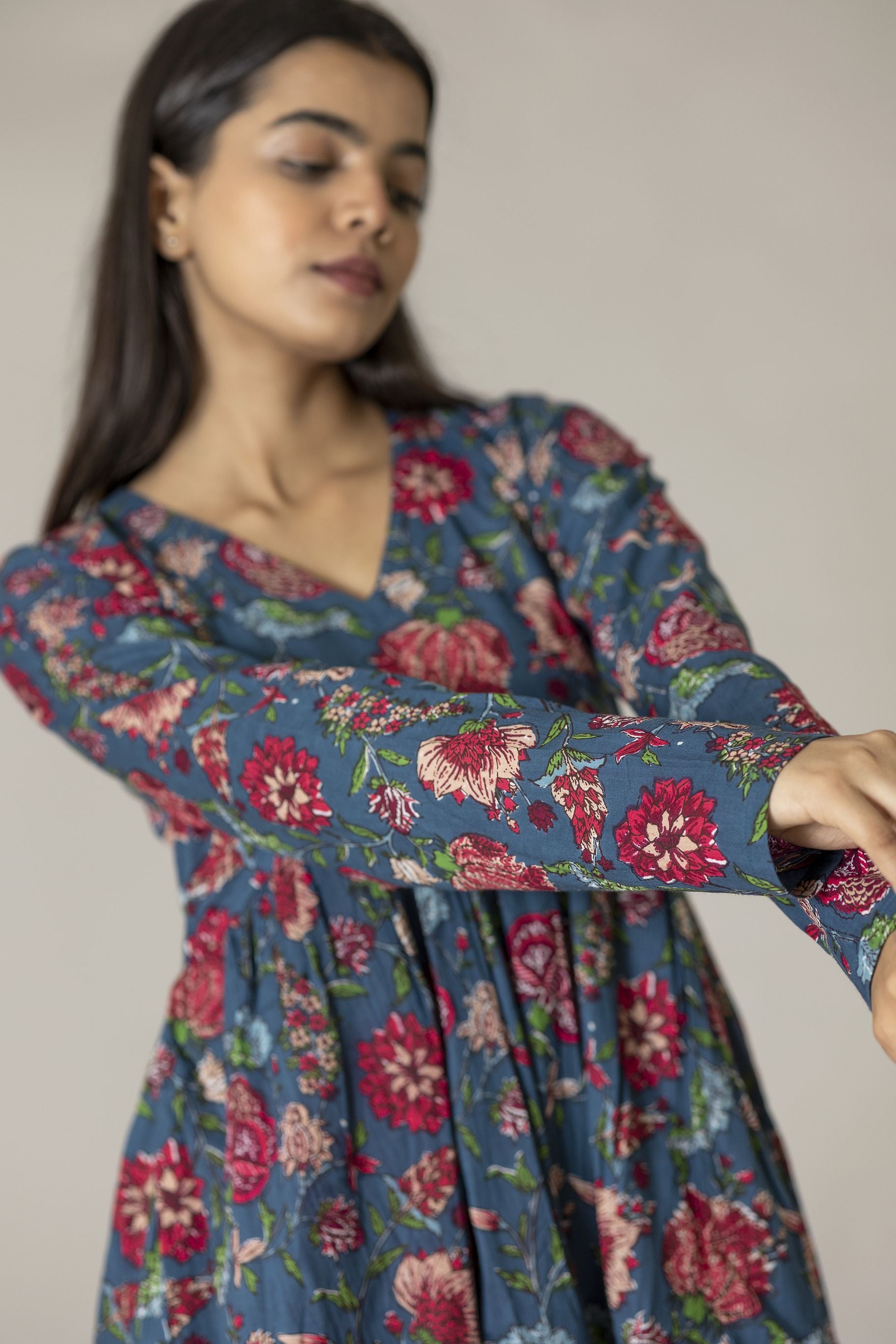 Blue Alia Cut Kurta