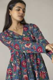 Blue Alia Cut Kurta