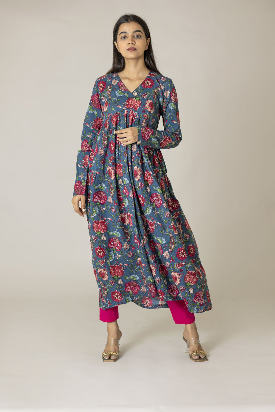Blue Alia Cut Kurta