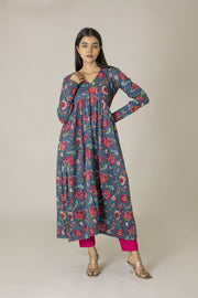 Blue Alia Cut Kurta