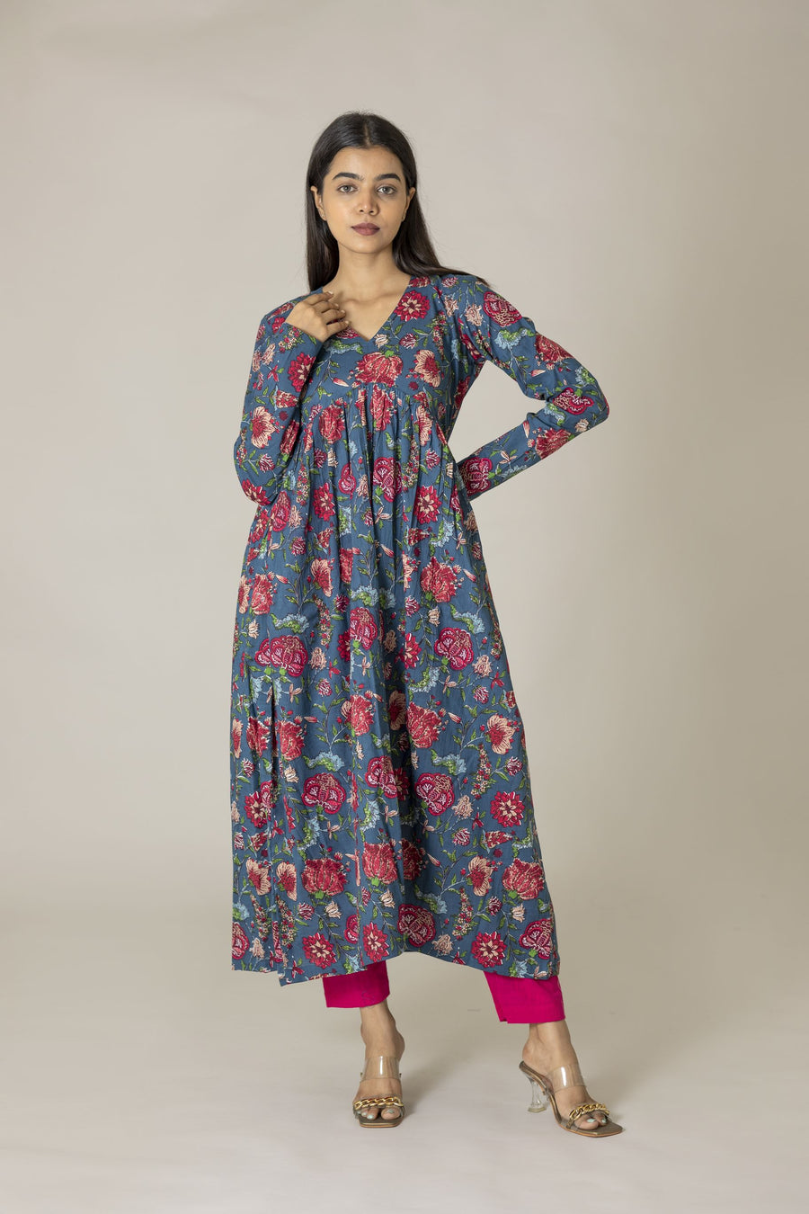 Blue Alia Cut Kurta