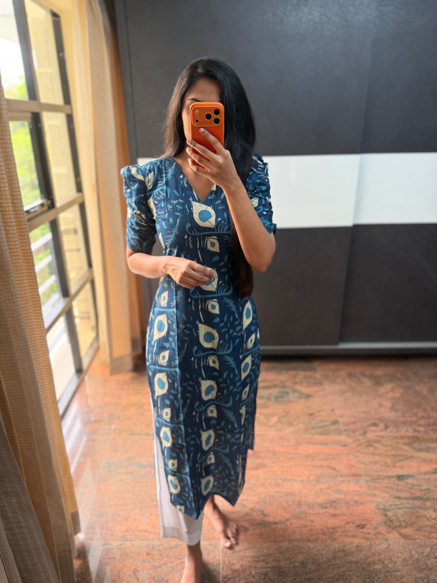 Indigo Cotton Kurta