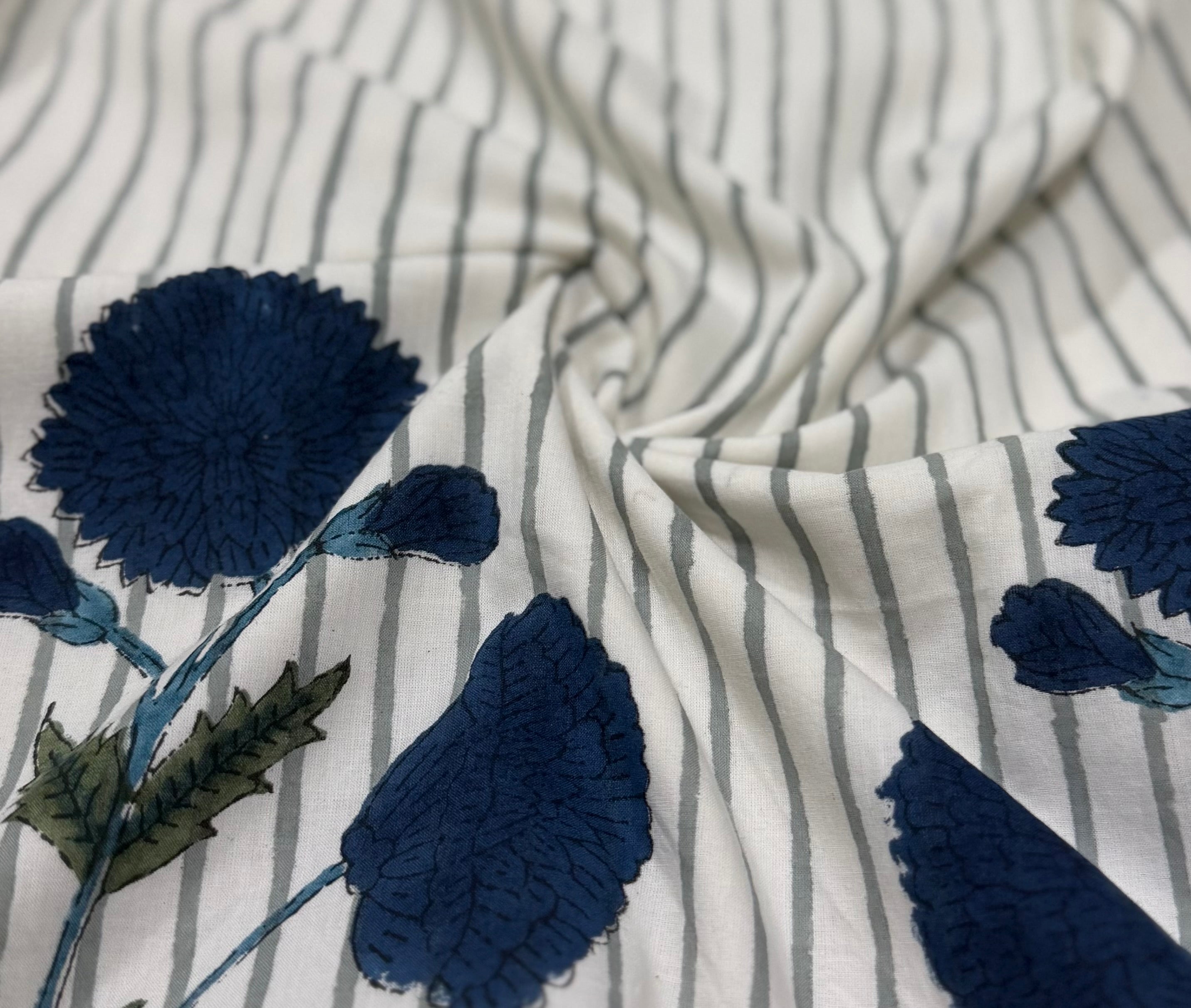 White and Blue Stripes 3 piece Set