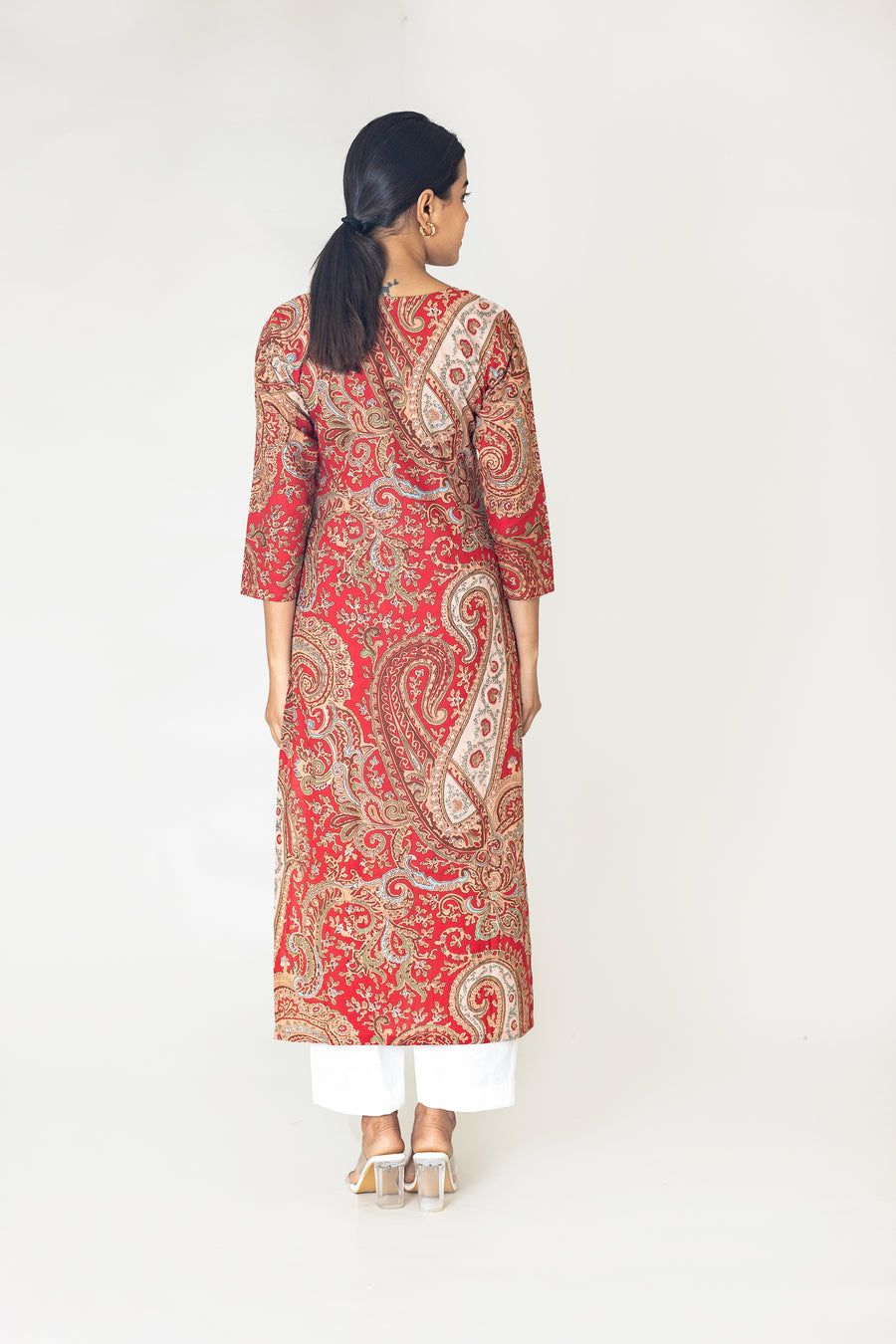 Paisley block printed kurta