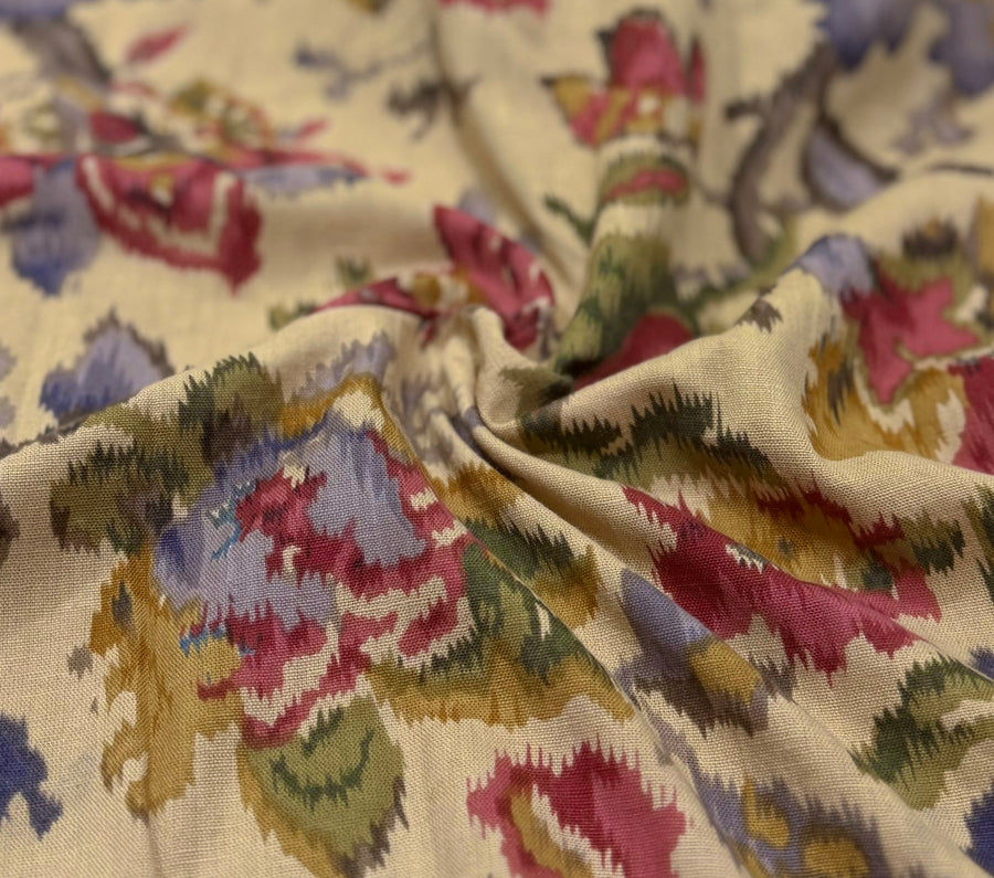 Beige Floral Cotton Co-Ords