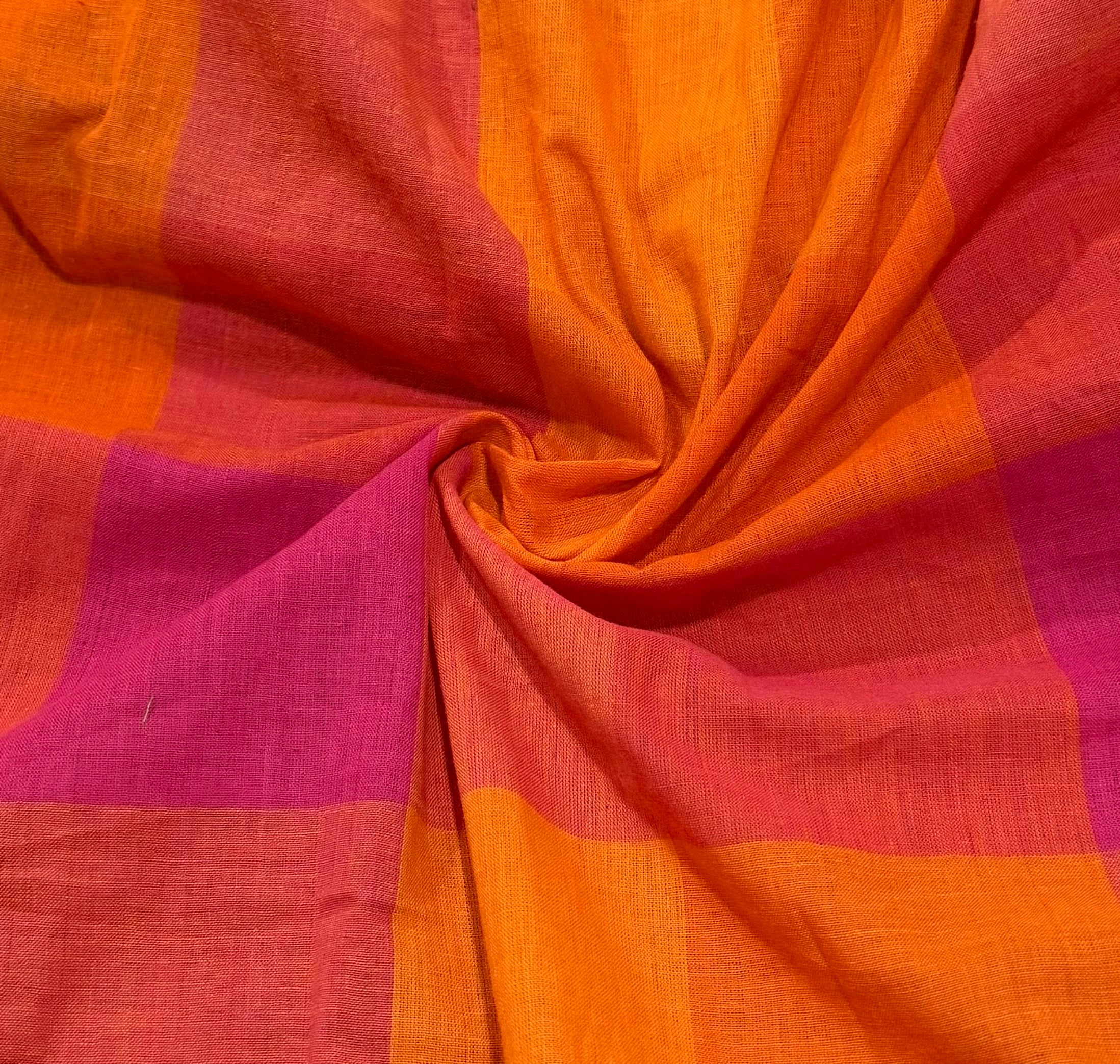 Orange checks dress