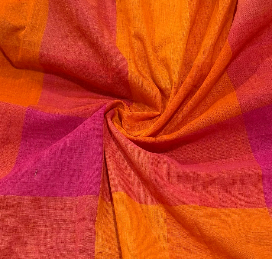 Orange checks dress