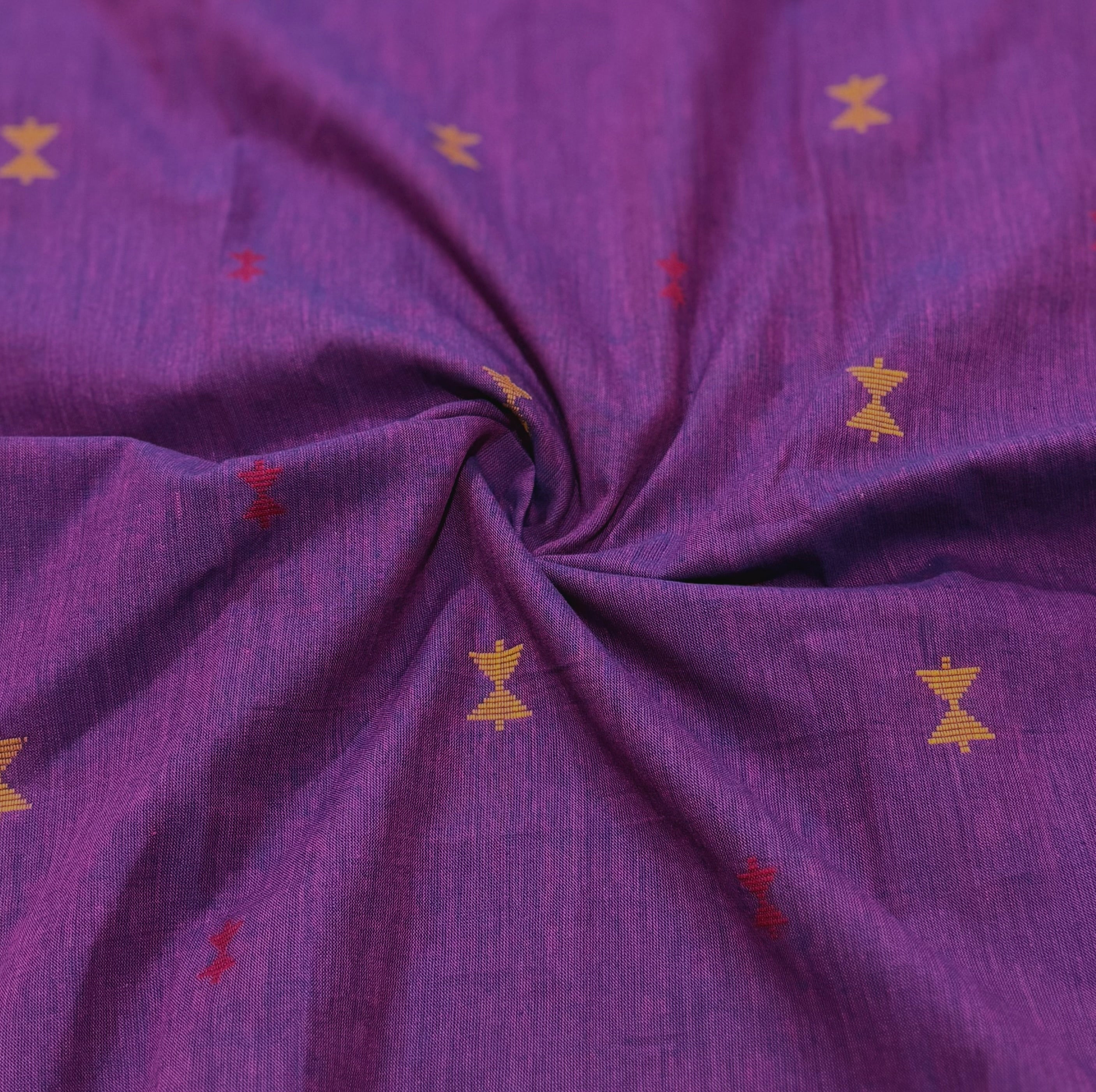 Purple Handwoven Top with Kota Dupatta