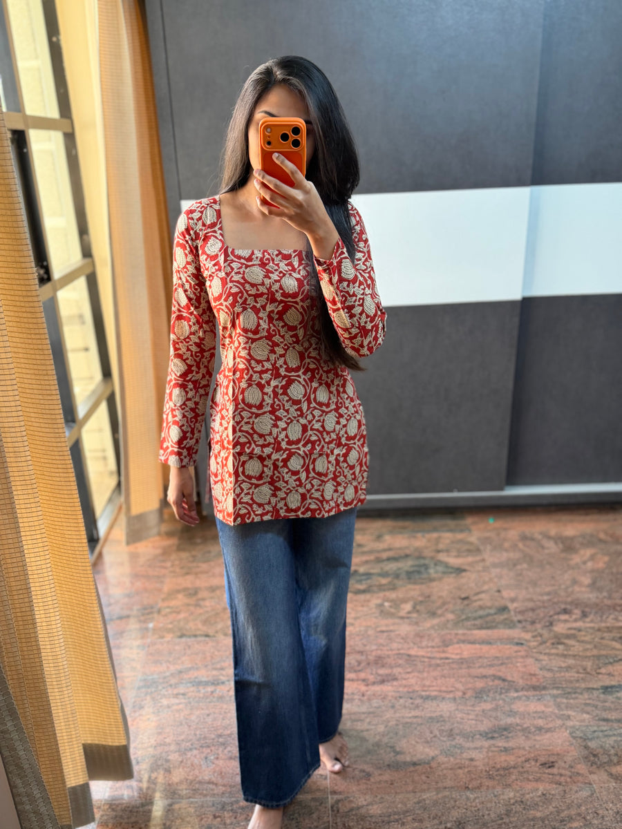 Red Short Kurta