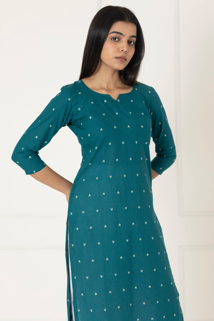 Sea Blue Handloom Kurta