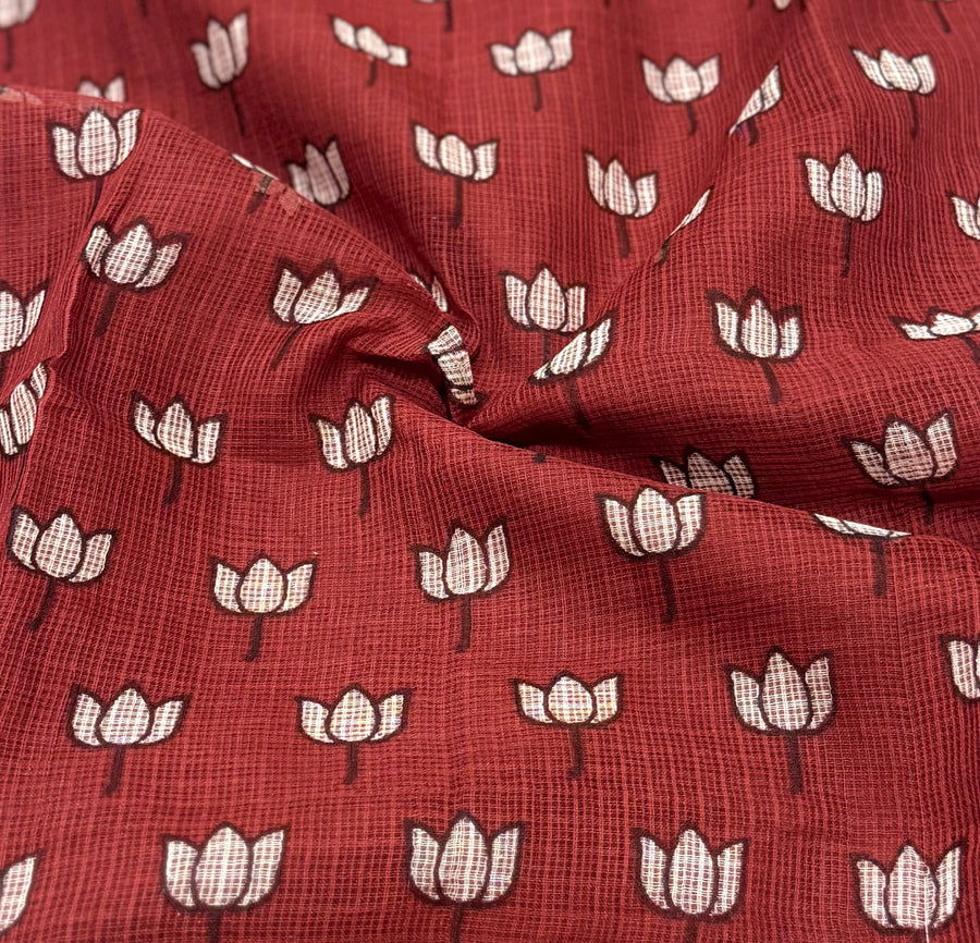Maroon Lotus Kota Set