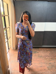 Lavender Cotton Linen Kurta