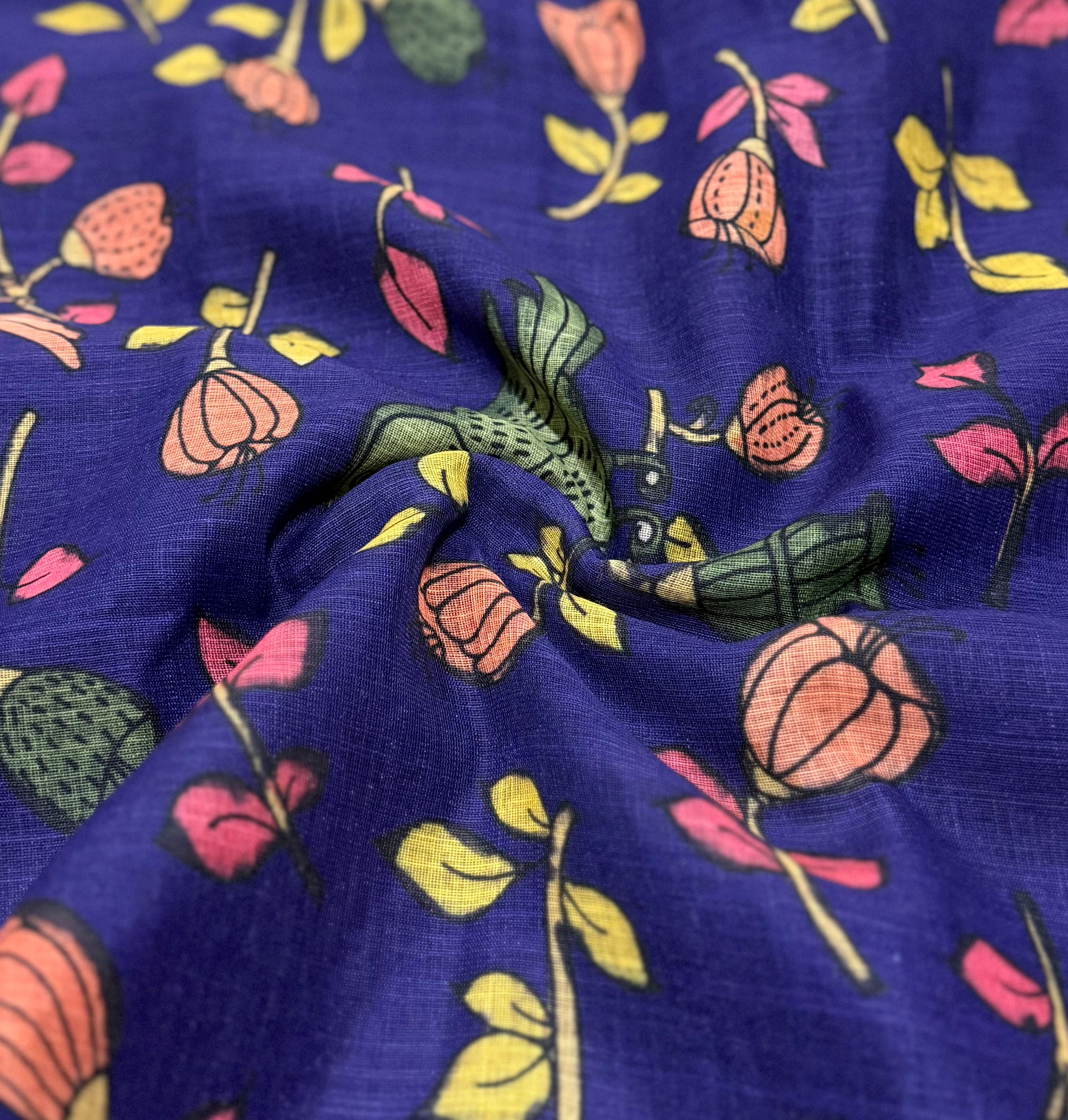 Violet Cotton Linen Kurta