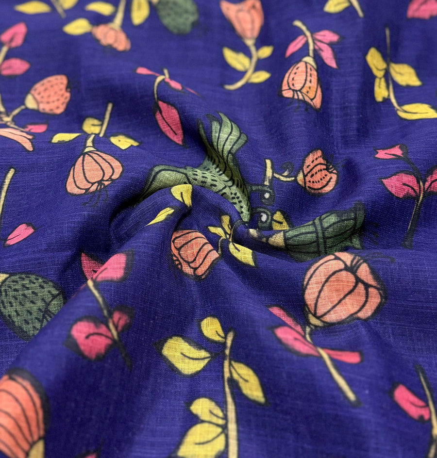Violet Cotton Linen Kurta