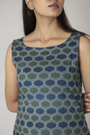 Indigo Sleevless Kurta