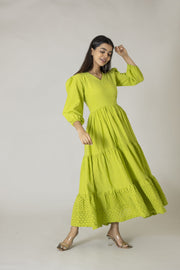 Lime Green Hakoba Dress