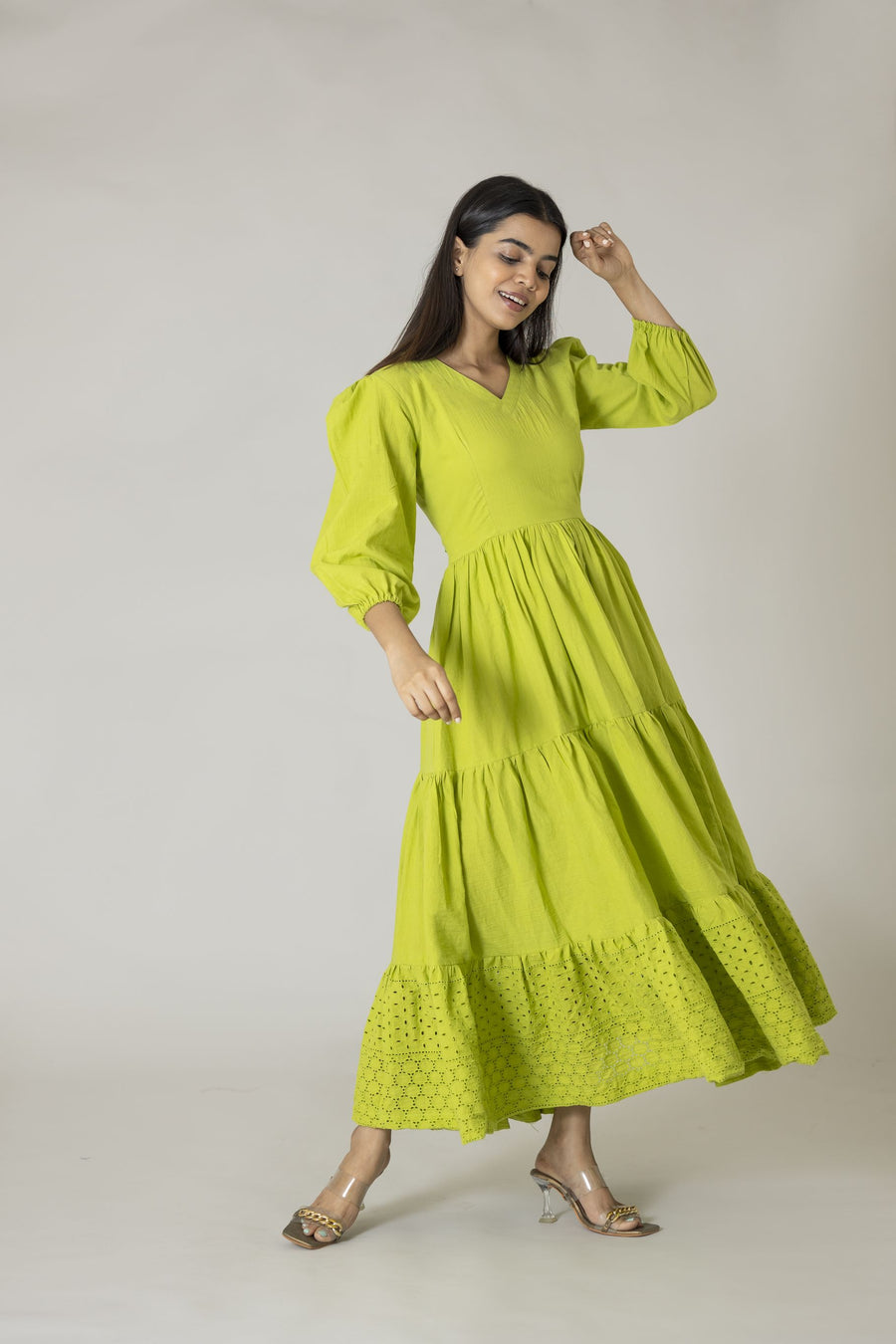 Lime Green Hakoba Dress