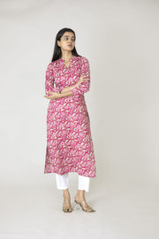 Peony Block Printed Kurta