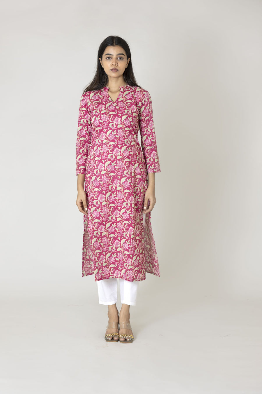Peony Block Printed Kurta