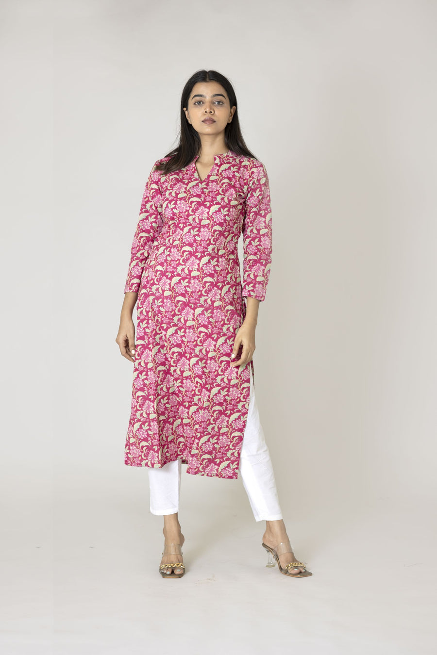 Peony Block Printed Kurta
