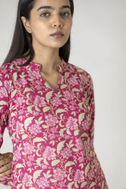 Peony Block Printed Kurta