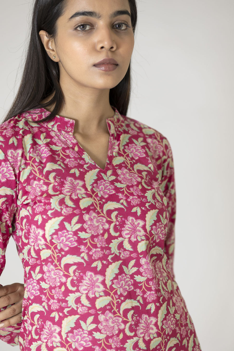Peony Block Printed Kurta