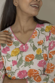 Sunset Block Printed Kurta